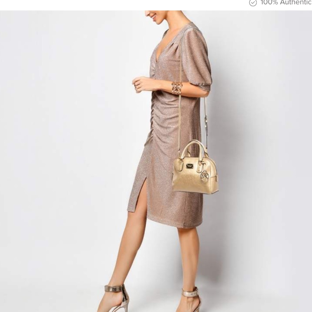 Michael Kors Gold metallic satchel bag - Picture 11 of 13
